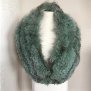 Vintage dyed fur fox collar, scarf, or stole